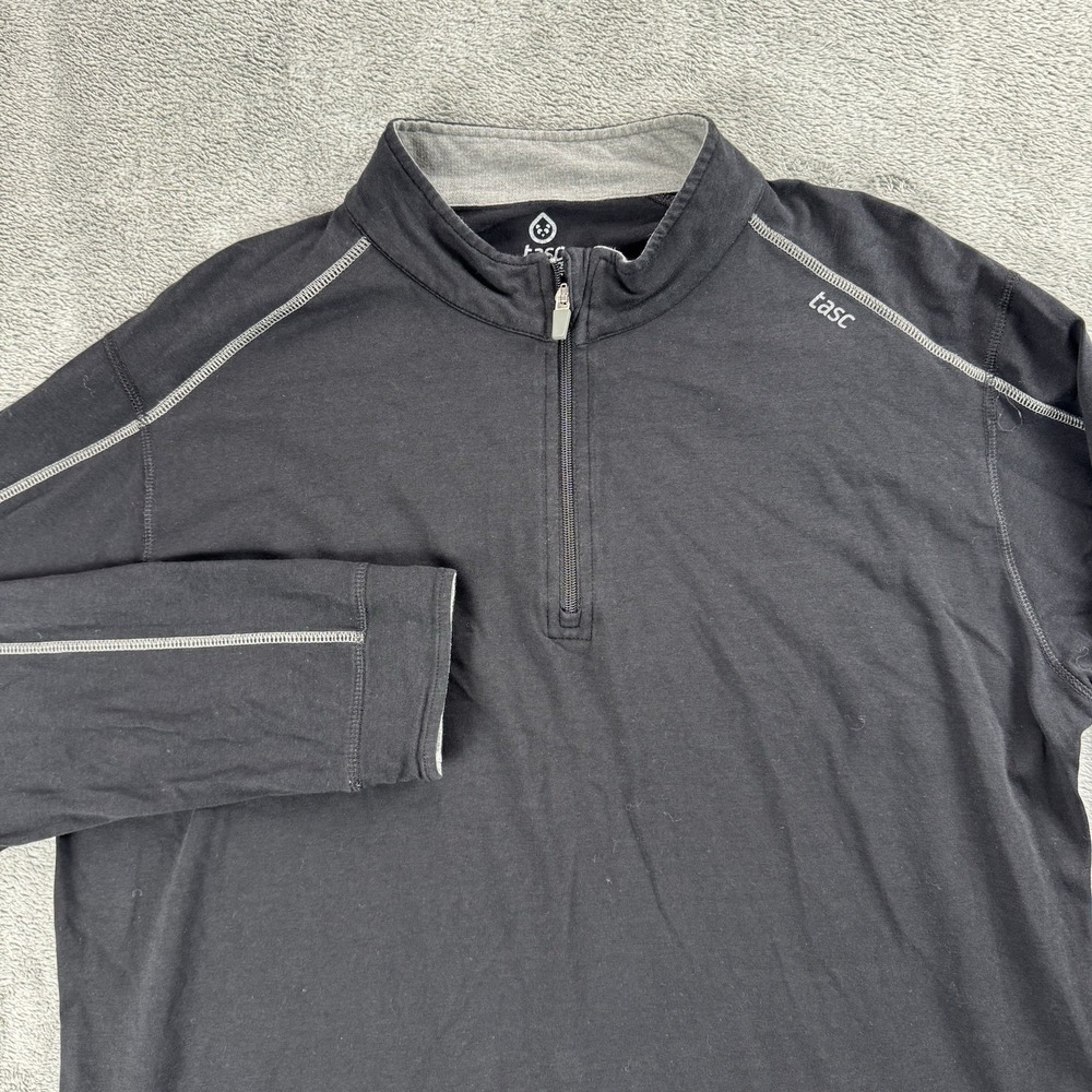Tasc Performance Mens XL Bamboo 1/4 Zip Pullover Sweatshirt Black MOSOtech